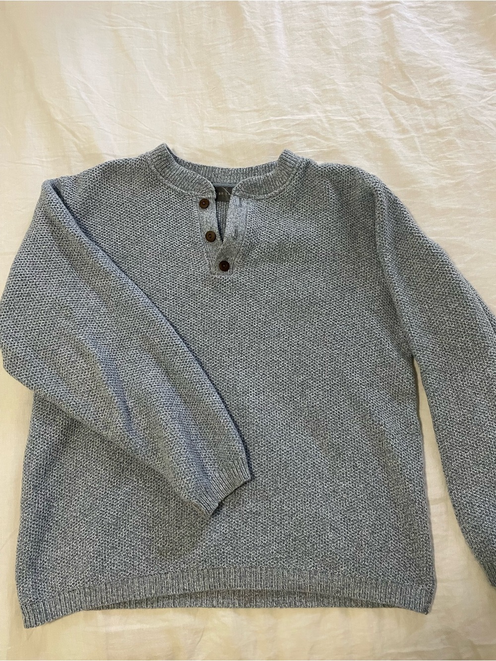 Vintage Oscar de la Renta Light Blue Crewneck Henley Sweater